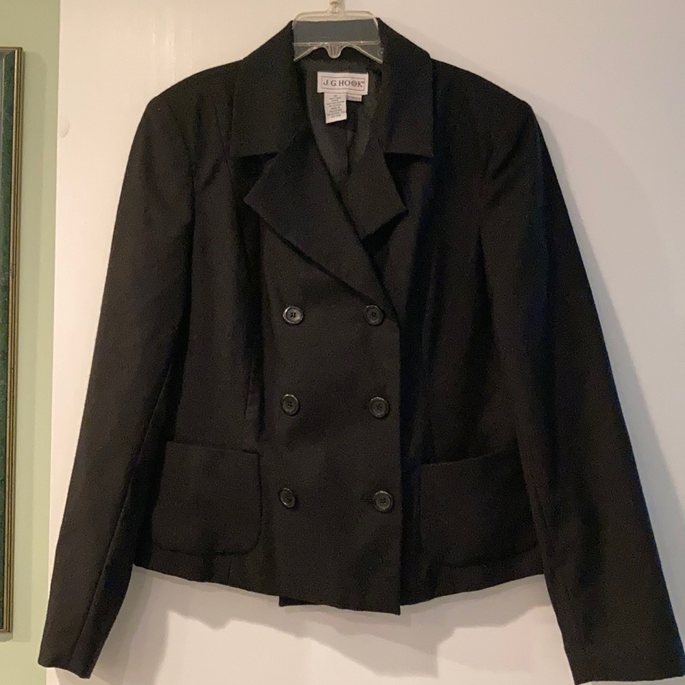 J. G. Hook 100% wool size 12 black blazer